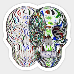 Abstract flower Skull (art1) Sticker
